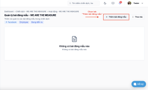 Khi Employee Advocacy không còn là phong trào: Cách xây dựng thư viện nội dung để nhân viên cùng kể một câu chuyện Bước 3: Chọn nút “Thêm bài đăng mẫu”